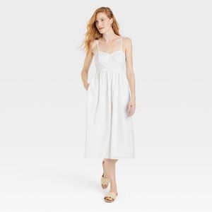 a new day sleeveless white eyelet sundress